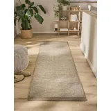 benuta pure Wollteppich Rocco Taupe 80x250 cm - Naturfaserteppich aus Wolle