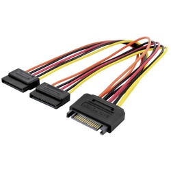 Digitus Digitus Computer, Strom Kabel [2x SATA-Strom-Buchse 15pol. - 1x SATA-S Stromkabel, (15.00 cm) bunt