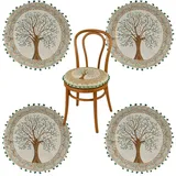 Marrakesch Orient & Mediterran Interior Rundes Stuhlkissen Guansha Ø40 x 6 cm Braun