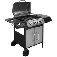 VidaXL Gasgrill 4+1 Brenner schwarz/silber 41900