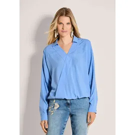 Madeleine Langarmbluse Wickel-Look Blau 44