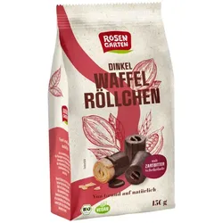 Rosengarten Dinkel-Waffelröllchen Zartbitter bio