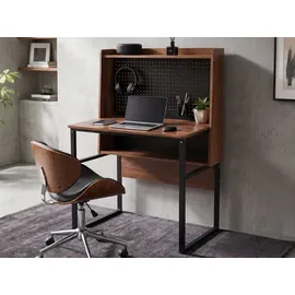 Beliani Schreibtisch mit Lochplatte Buxton Dunkelbraun 84 cm 48 cm
