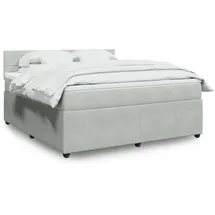 vidaXL Boxspringbett mit Matratze Hellgrau 180x200 cm Samt