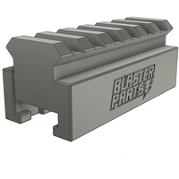 Blasterparts Slydev - Adapter kompatibel für NERF Rail zu Picatinny-Rail - Variante 1 - Durchgezogene Stege - 6,5 cm - Blaster-Modding und Zubehör für mehr Reichweite und Präzision