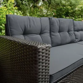 MonsterShop Polyrattan Gartenmöbel Set Schwarz