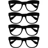 OPULIZE BIG Blaulichtfilter Lesebrille für Damen Herren - Übergroßer runder Fashion-Rahmen - Entspiegelt & blendfrei Computerbrillen Gaming UV Anti-Müdigkeit - 4er-Pack - Schwarz - +1,00