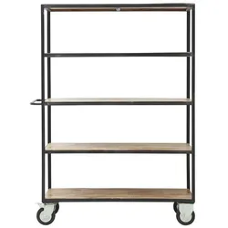 House Doctor Regal auf Rollen, natur, 130 x 40 x 175 cm
