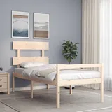 The Living Store Seniorenbett mit Kopfteil 90x200 cm Massivholz - Braun