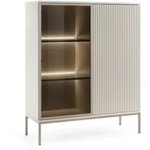 komodee Vitrine Laval mit LED Beleuchtung 104 x 39 x 126 cm KASCHMIR