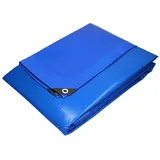 ECD Germany Abdeckplane Gewebeplane mit Ösen 6x8m 48m2 260g/m2 aus Polyethylen Schimmelresistent Wasserdicht Reißfest Schutzplane Bootsplane
