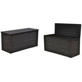 Jelenia Plast Auflagenbox 2x Gartenkissenbox Holzoptik Gartentruhe Auflagenbox Kissenbox Aufbewa (2 St)