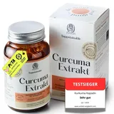 Neu Curcuma Extrakt 60 Kapseln Curcumingehalt ca. 10.000mg Kurkuma pro Kapsel Hochdosiert PETA Zertifiziert CO2 und Plastikneutral in Glasdose