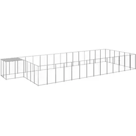 vidaXL Hundezwinger 26,62 m2 Stahl Silber