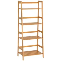 MC Star Bücherregal Bambusregal, 4-stufig, Badezimmer-Leiterregal, Bücherregal, Schuhregal, 48 x 31,5 x 120 cm