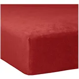 Traumschlaf Spannbettlaken Biber 120 x 200 - 130 x 200 cm rot