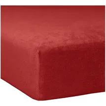 Traumschlaf Spannbettlaken Biber 120 x 200 - 130 x 200 cm rot