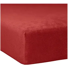 Traumschlaf Spannbettlaken Biber 120 x 200 - 130 x 200 cm rot