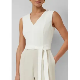 s.Oliver Fließender Jumpsuit mit Bindegürtel und Eingrifftaschen - beige|creme - 34