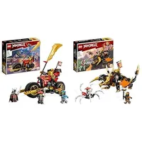 LEGO 71783 NINJAGO Kais Mech-Bike EVO, Aufrüstbares Ninja-Motorrad Spielzeug & 71782 NINJAGO Coles Erddrache EVO