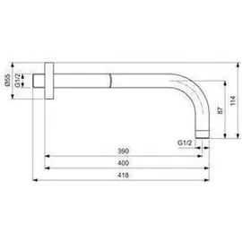 Ideal Standard Idealrain Wandanschlussbogen 400 mm Schwarz matt