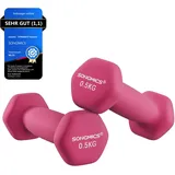 Songmics Kurzhanteln 2 x 0,5 kg Kurzhanteln pink