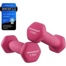 Songmics Kurzhanteln 2 x 0,5 kg Kurzhanteln pink