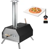 bremermann Pizzaofen inkl. Pizzastein 30x2x30 cm // für Brikett, Kohle, Pellets
