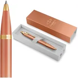 Parker IM Writing Rituals Kugelschreiber | Gehäuse in lebhaftem Orange mit Farbverlauf und goldenen Zierteilen | Medium-Spitze | blaue Tinte | Geschenkbox