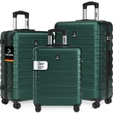Hartschalenkoffer New York Set 3-tlg Grün Rollen 360o ABS