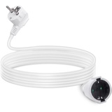 Aigostar Verlängerungskabel 5M Kabel Kabelverlängerungen mit Schutzkontakt Stecker Schuko Verlängerung 16A/250V, Weiß