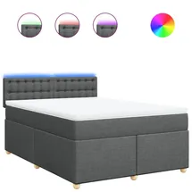 vidaXL Boxspringbett 160 x 200 cm Dunkelgrau