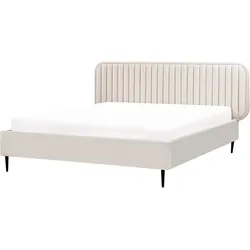 Bett mit Lattenrost Samtstoff BRIN 160 x 200 cm Beige