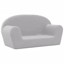 vidaXL Kindersofa 2-Sitzer Hellgrau Weich Plüsch
