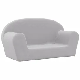 vidaXL Kindersofa 2-Sitzer Hellgrau Weich Plüsch