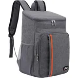 SXYHKJ 26L Kühlrucksack Thermo Rucksack Picknickrucksack Kühltasche Groß Isoliert Cooler Bag Männer Frauen für Camping(Gray)