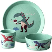 Koziol Connect Rex Kindergeschirrset 3-tlg. organic green