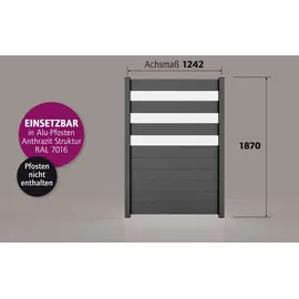 Ambiente Home Alu-Zaun Paneel 120 x 180 cm Aluminium