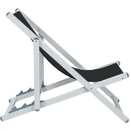 vidaXL Strandstuhl Klappbar Schwarz
