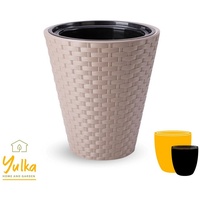 YULKA Pflanzkübel RATTAN Elegance braun 44,0 cm