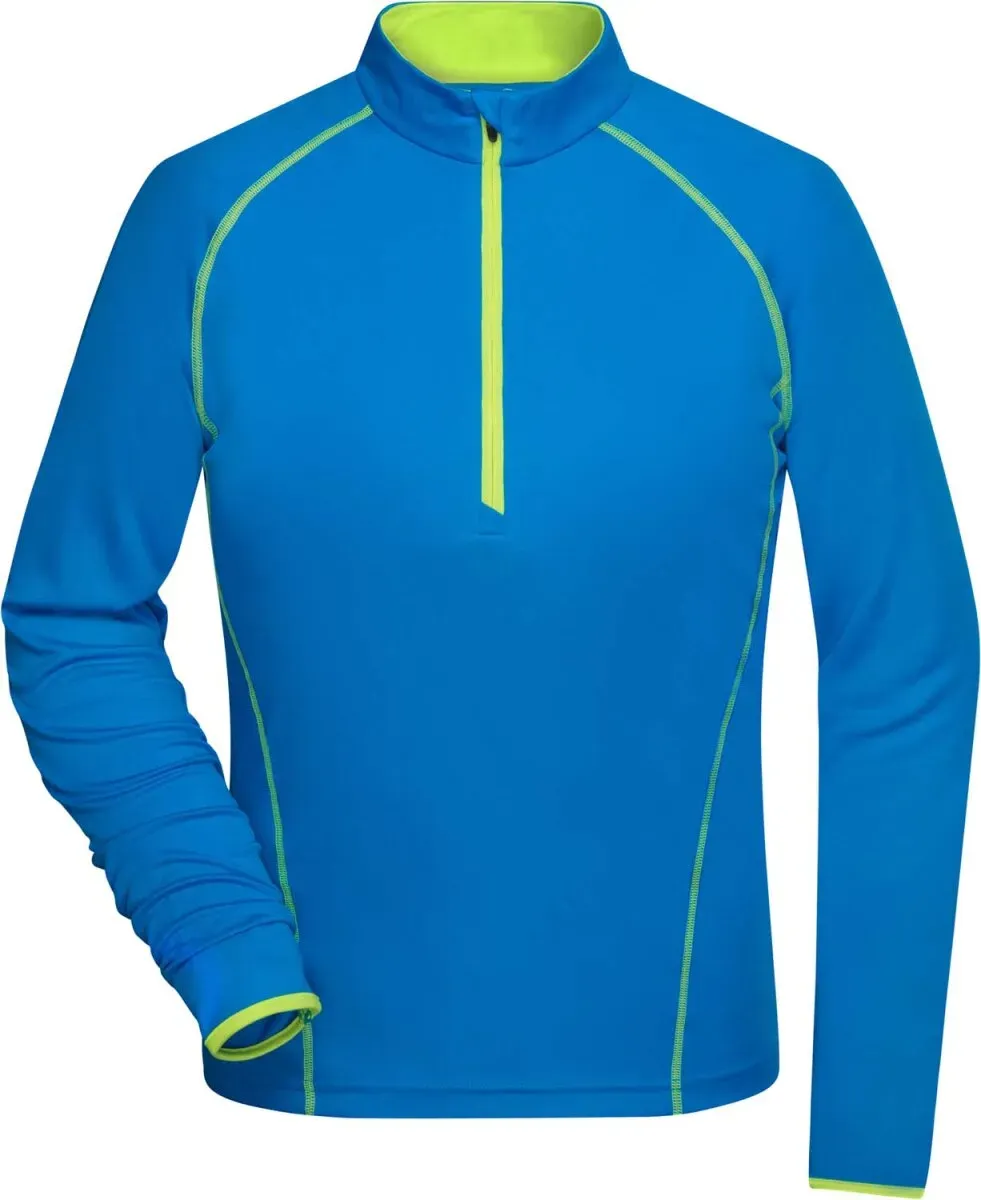 James & Nicholson Damen Funktionsshirt langarm T-Shirt JN497 bright blue/bright yellow XXL