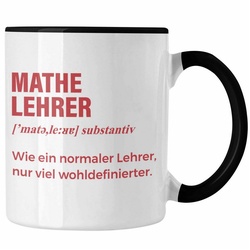 Trendation Tasse Trendation – Mathelehrer Tasse Mathematiker Tassen mit Spruch Lustig Kaffeetasse Geschenk Wie ein Normaler Lehrer schwarz