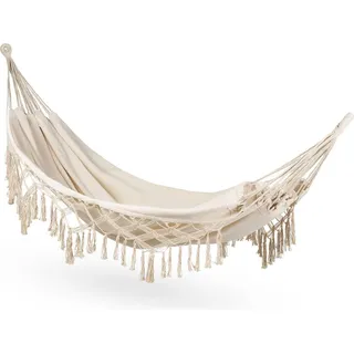 outtec Hängematte Beige Textil, 150x1x200 cm, Gartenmöbel, Hängematten