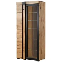 Massivmoebel24 Vitrine ROTTERDAM 80 x 45 x 180 cm Beige