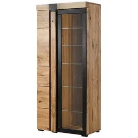 Massivmoebel24 Vitrine ROTTERDAM 80 x 45 x 180 cm Beige