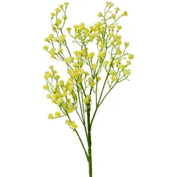 Decoris Künstliches Schleierkraut mit Stiel 22x65cm Kunstblumen Dekoblumen Blumendeko Stielblumen Blumen Deko Blumenschmuck Gelb