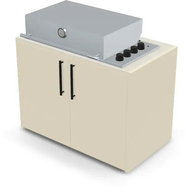 Brabura Box-Q 4-Brenner Edelstahl - Iron Frost / Perle Blanche / Matt schwarzer Griff