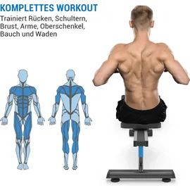capital sports Rudergerät für Zuhause, Kompakter Rowshaper, Rudergerät Klappbar mit 8 Stufen, LCD-Monitor, Bodenrollen, Row Shaper mit