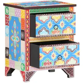 vidaXL Nachttisch Handbemalt 40x30x50 cm Mango Massivholz