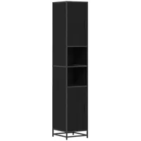 VidaXL Badezimmer Schrank Schwarz Eichen-Optik 35 x 37,5 x